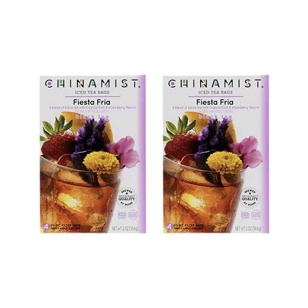  China Mist Naturally Flavored Fiesta Fria Iced Tea Bags, 4-Count Box, 2-Pack (Each Bag Yields 1/2 Gallon)