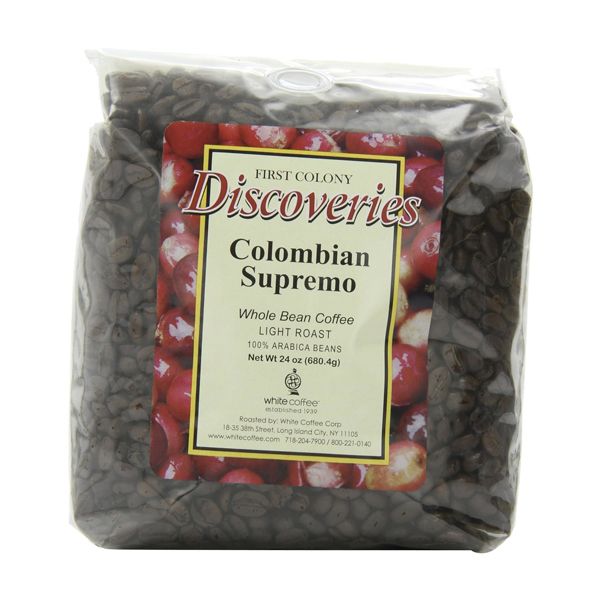  First Colony Whole Bean Coffee, Colombian Supremo, 24-Ounce