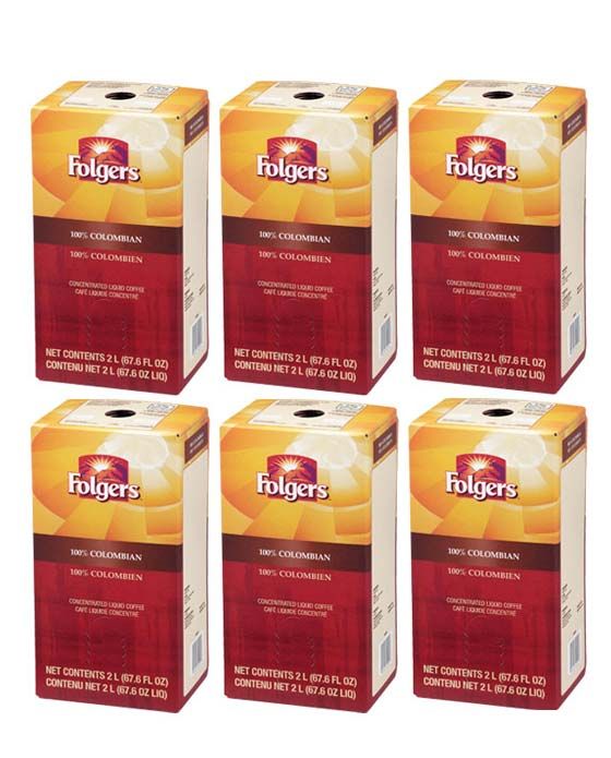  Folgers 2 Liter 100% Colombian (Six)