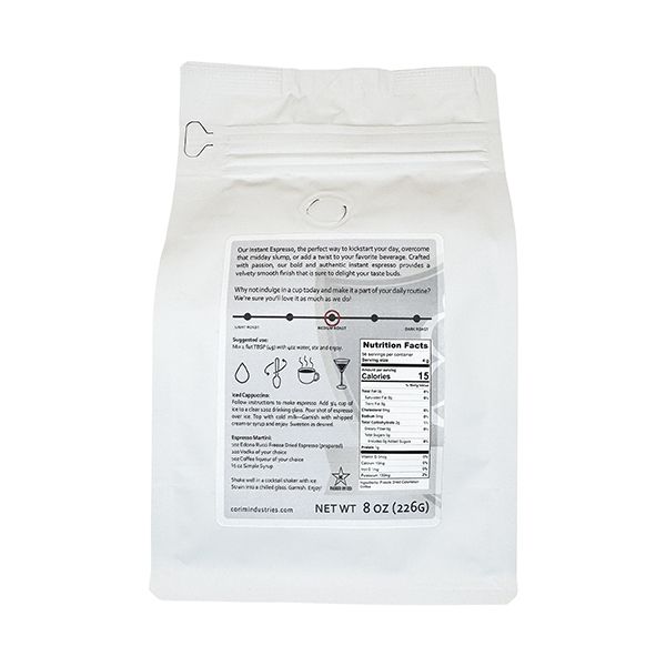  Edono Rucci Freeze Dried Espresso, Authentic Blend, 8oz Bag – Bold & Smooth