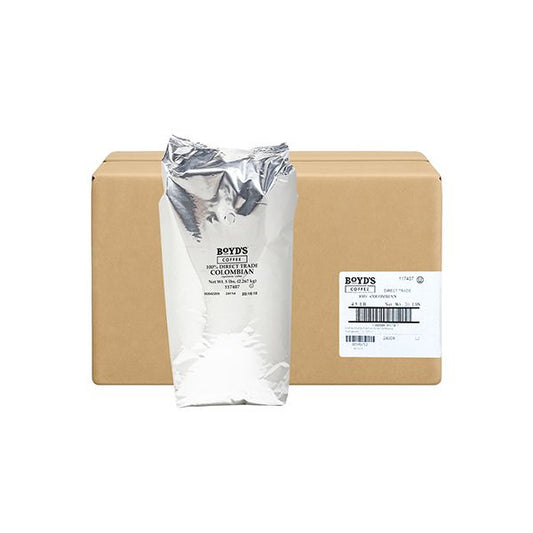  Boyd's Direct Trade 100% Colombian Whole Bean Coffee, Light Roast, 4/5lb Bags – Smooth, Bright, & Sweet Acidity