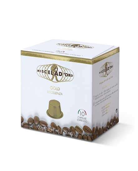  Miscela D'Oro Nespresso Compatible Capsules, Gold, 10/10 Ct