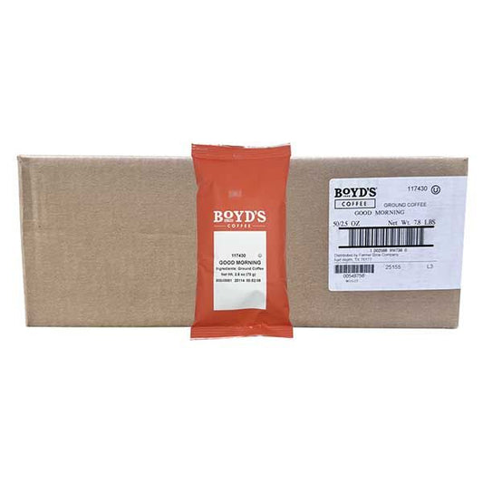  Boyd's Good Morning Coffee - Ground Medium Roast - 2.5 Ounce (Pack Of 50)