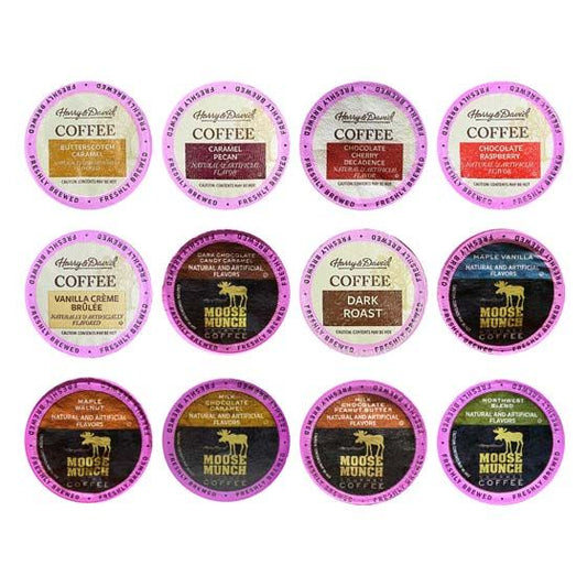  Harry & David And Moose Munch Single Serve Coffee Sampler, 12 Flavors (3 Cups Each) 