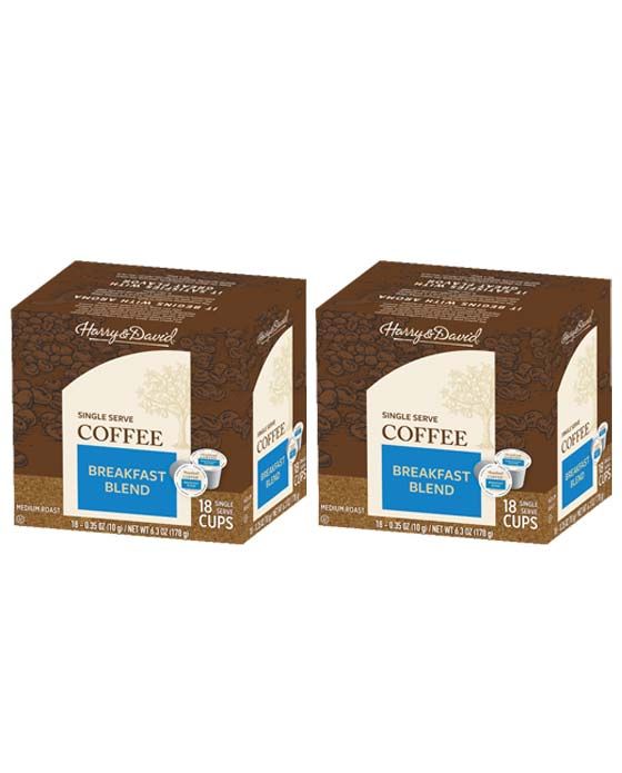  Harry & David Breakfast Blend Single Serve Coffee, 2/18 Count