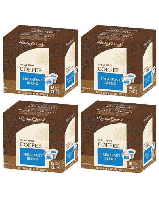  Harry & David Breakfast Blend Coffee Single Serve Cups, 4/18 Count