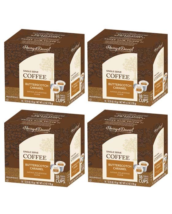  Harry & David Butterscotch Caramel Single Serve Coffee,4/18 Count
