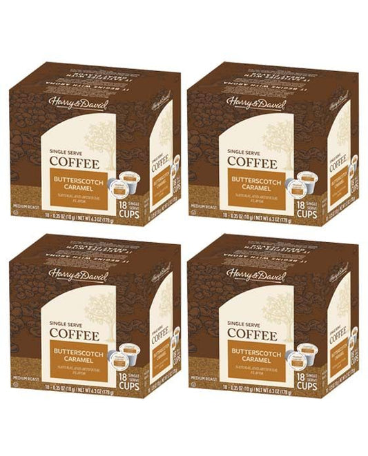  Harry & David Butterscotch Caramel Single Serve Coffee,4/18 Count
