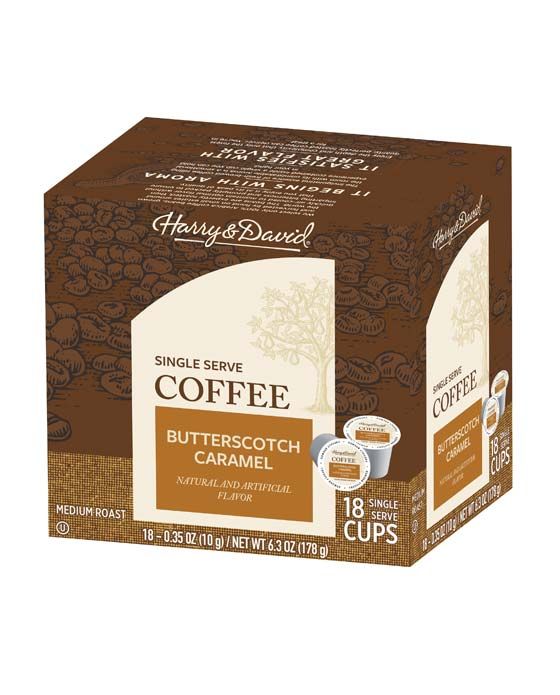  Harry & David Butterscotch Caramel Single Serve Coffee, 2/18 Count