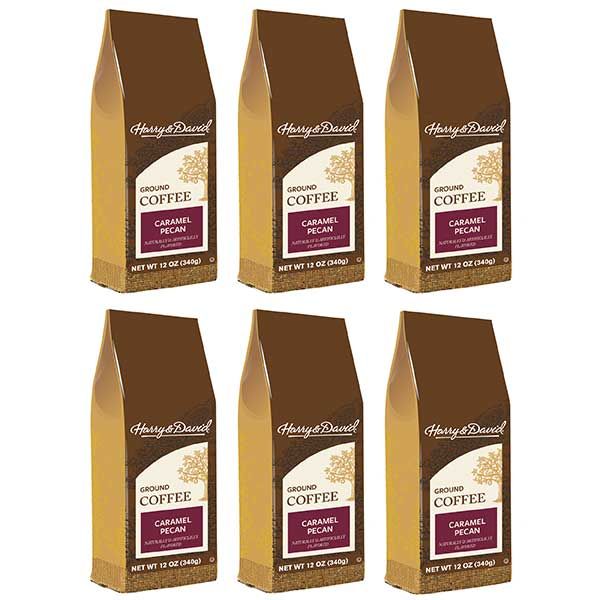  Harry & David Caramel Pecan Ground Coffee, 6 Bags (12 Oz Each)