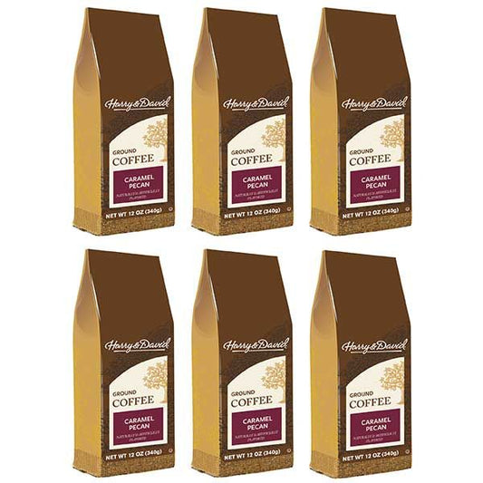  Harry & David Caramel Pecan Ground Coffee, 6 Bags (12 Oz Each)