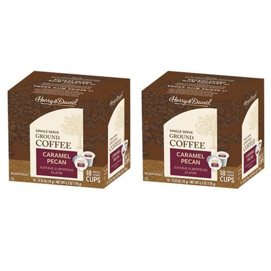  Harry & David Caramel Pecan, Medium Roast, Single Serve Coffee, 2/18 Count