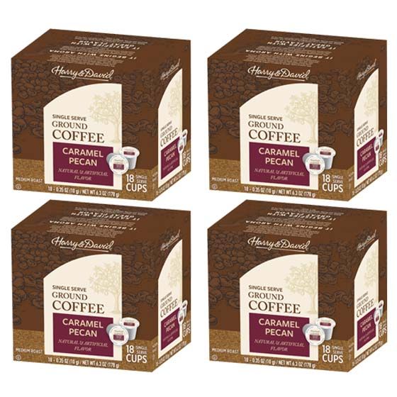  Harry & David Caramel Pecan Single Serve Coffee, 4/18 Count