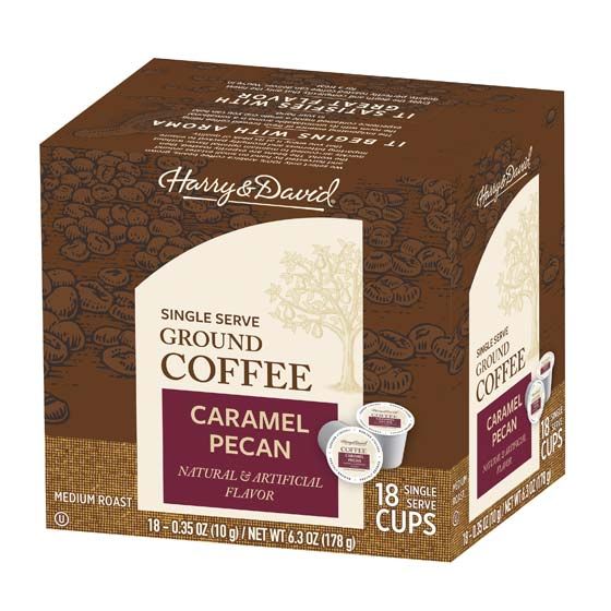 Harry & David Caramel Pecan, Medium Roast, Single Serve Coffee, 2/18 Count