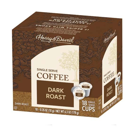  Harry & David Dark Roast Single Serve Cups, 2/18 Count