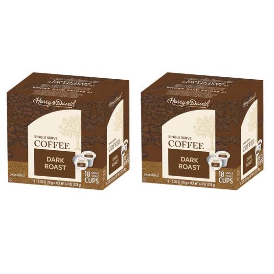  Harry & David Dark Roast Single Serve Cups, 2/18 Count