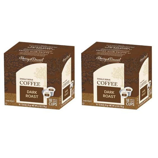  Harry & David Dark Roast Single Serve Cups, 2/18 Count