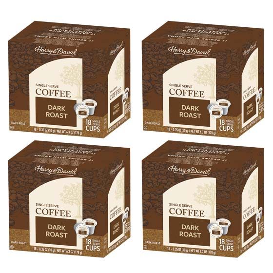  Harry & David Dark Roast Single Serve Cups, 4/18 Count
