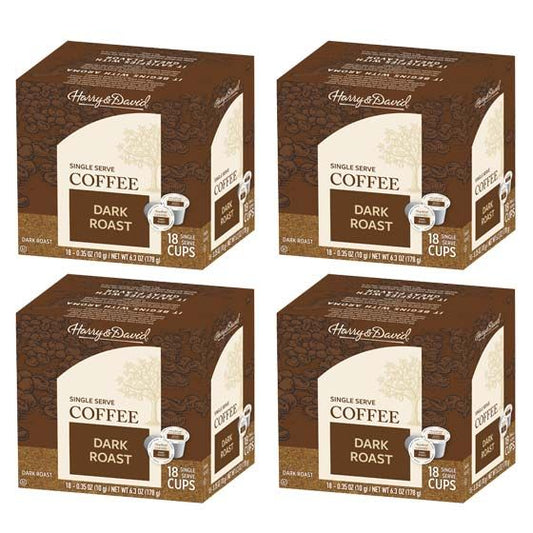  Harry & David Dark Roast Single Serve Cups, 4/18 Count