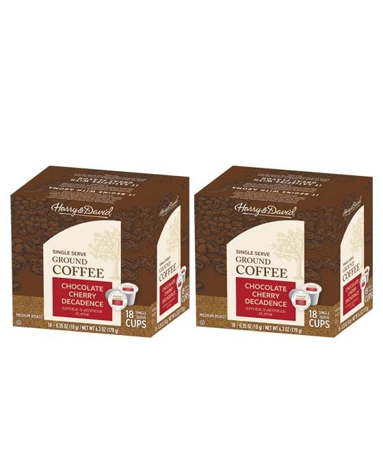  Harry & David Chocolate Cherry Decadence Single Serve Coffee, 2/18 Count
