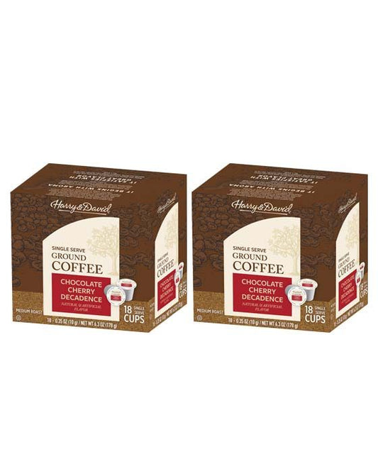  Harry & David Chocolate Cherry Decadence Single Serve Coffee, 2/18 Count