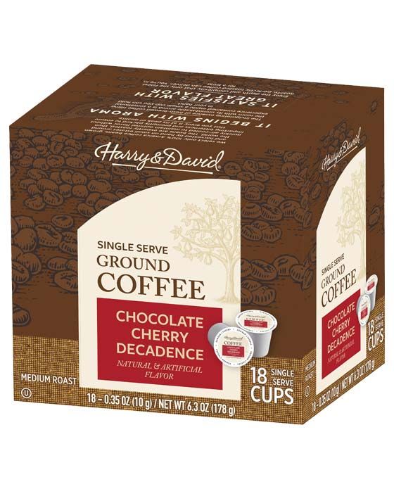  Harry & David Chocolate Cherry Decadence Single Serve Coffee, 2/18 Count