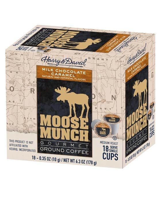  Harry & David Milk Chocolate Caramel Moose Munch Single-Serve Coffee 4/18 Count