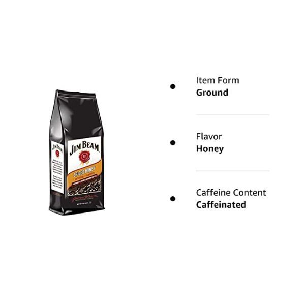  Jim Beam Spiced Honey Bourbon Flavored Ground Coffee, 6 Bags (12 Oz Ea.)