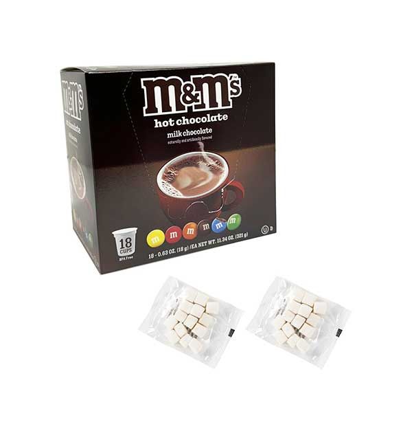  M&M's Milk Chocolate Hot Chocolate Single Serve Pods With Marshmallows – 18 Count – Compatible With Keurig Brewers