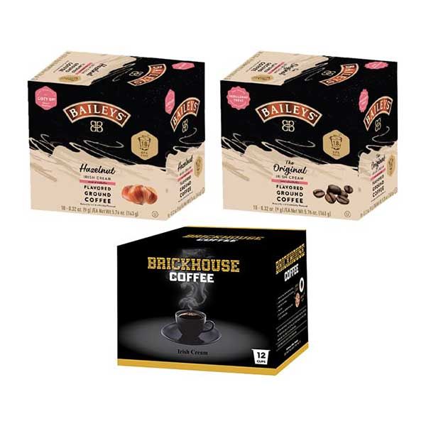  Irish Cream Single Serve Coffee Bundle With Brickhouse And Bailey's, 48 Single Serve Cups