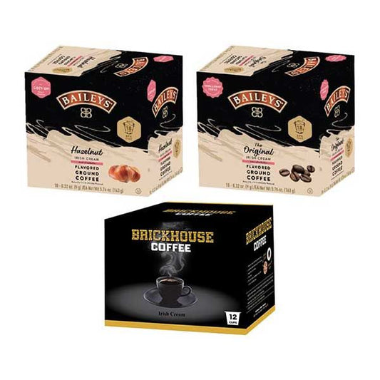  Irish Cream Single Serve Coffee Bundle With Brickhouse And Bailey's, 48 Single Serve Cups