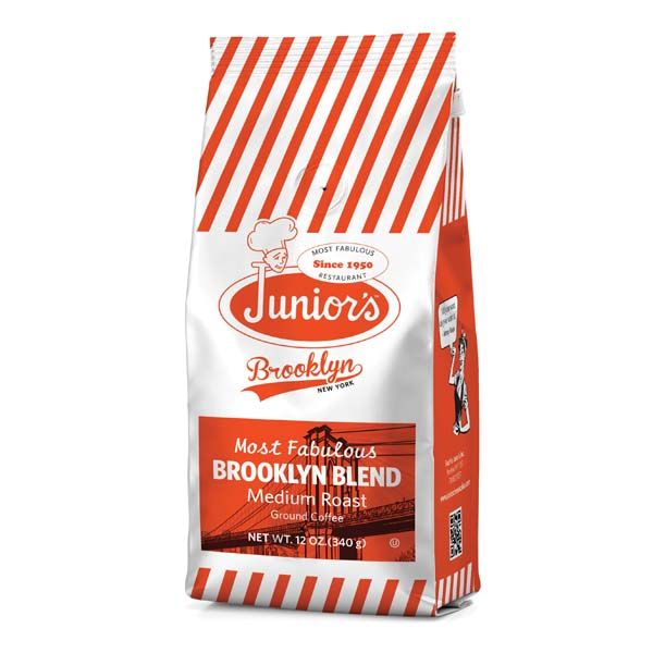  Junior's Most Fabulous Brooklyn Blend, Medium Roast Ground Coffee, 2/12 Oz Bags 