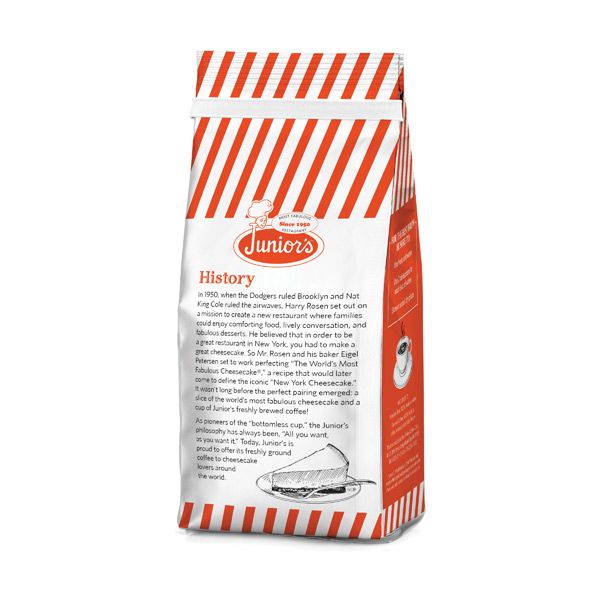  Junior's Most Fabulous Brooklyn Blend, Medium Roast Ground Coffee, 2/12 Oz Bags 