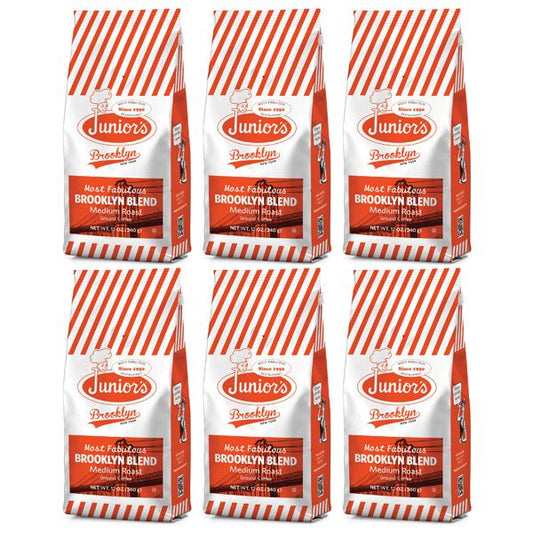  Junior's Most Fabulous Brooklyn Blend, Medium Roast Ground Coffee, 6/12 Oz Bags 