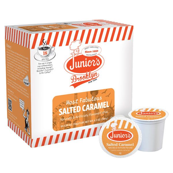  Junior's Most Fabulous Salted Caramel, Medium Roast Single Single Serve 2/18 Ct 