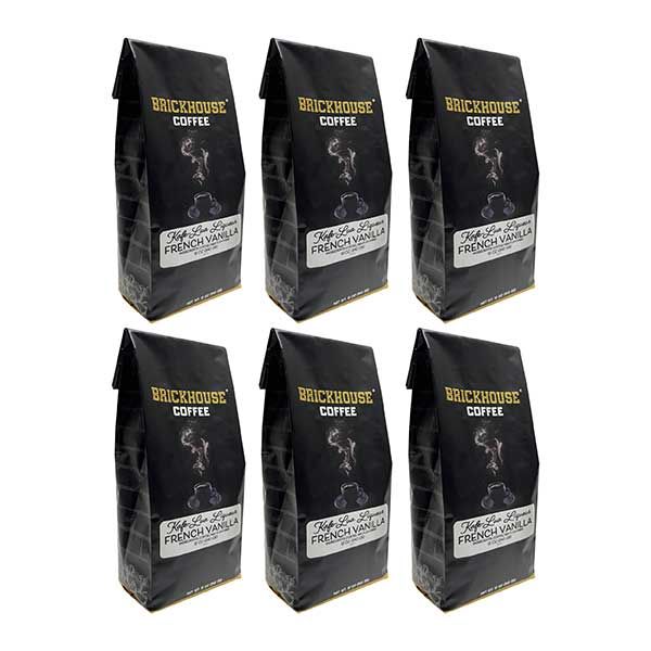  Kafe-Lua Liqueur Flavored Ground Coffee By Brickhouse, French Vanilla, 6 X 12oz Bags
