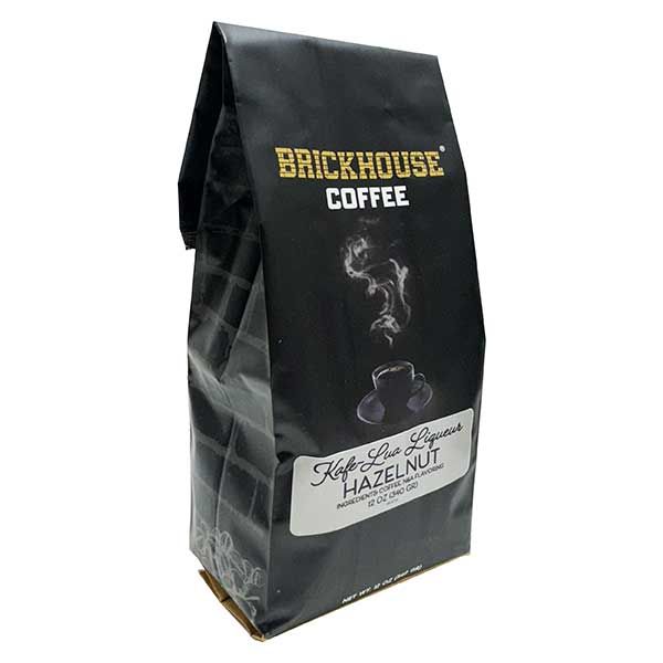  Kafe-Lua Liqueur Flavored Ground Coffee By Brickhouse, Hazelnut, 12oz Bag