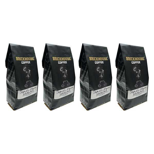  Kafe-Lua Liqueur Flavored Ground Coffee By Brickhouse, Hazelnut, 4 X 12oz Bags
