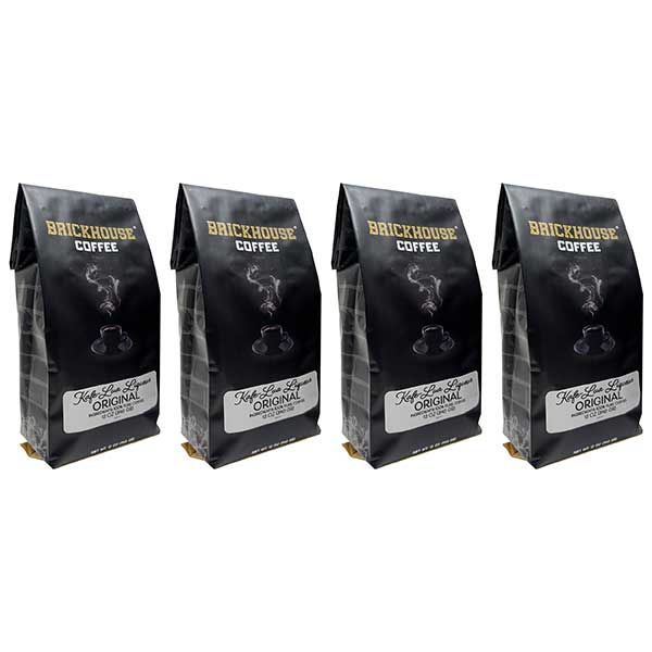  Kafe-Lua Liqueur Flavored Ground Coffee By Brickhouse, Original, 4 X 12oz Bags