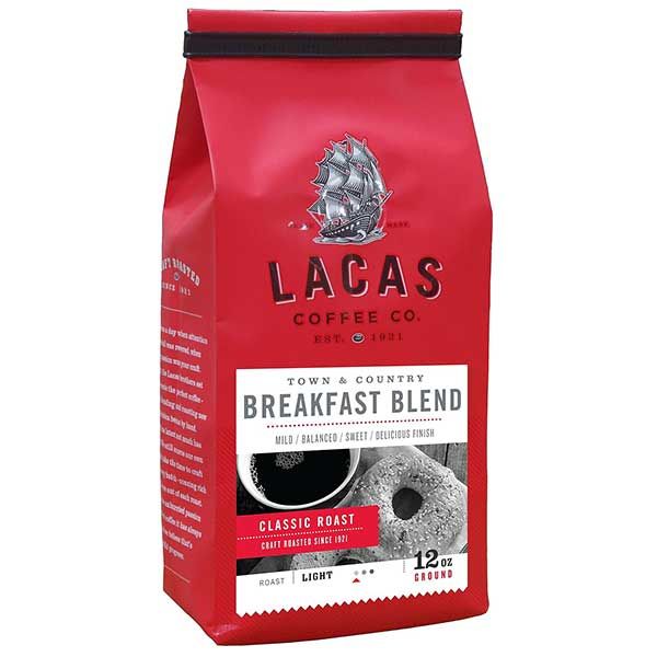 Lacas Coffee Company Breakfast Blend (Town & Country) Medium Fine 12 Oz