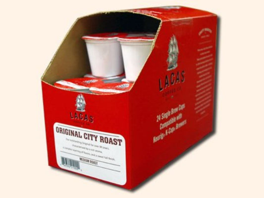  Lacas Coffee Single Serve Cups, 24 Count (Original City Roast)