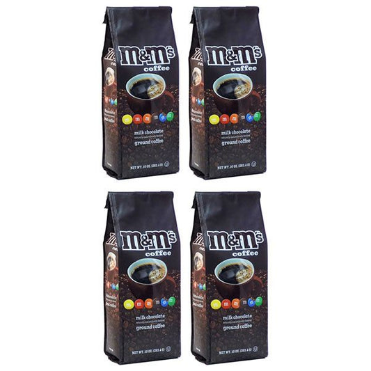  M&Ms Milk Chocolate, Naturally And Artificially Flavored Ground Coffee, (4 Bags/10 Oz)
