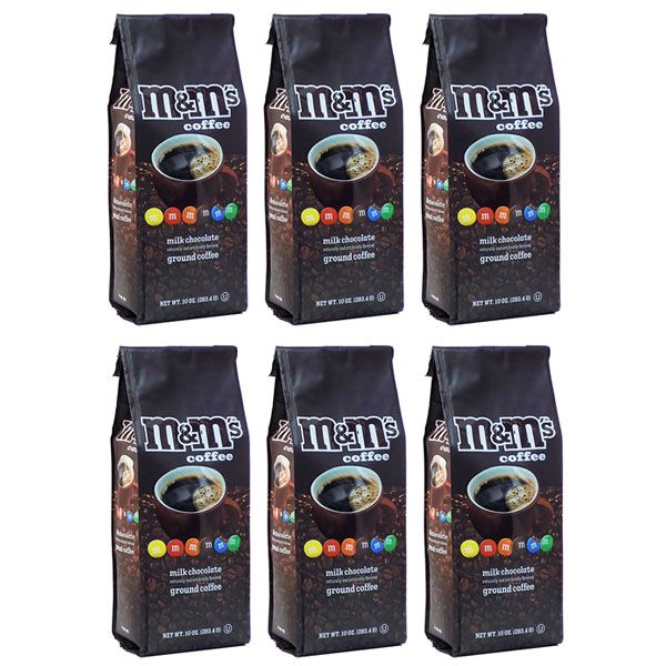  M&M's Milk Chocolate, Naturally And Artificially Flavored Ground Coffee, (6 Bags/10 Oz)