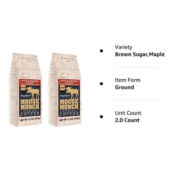  Harry & David Moose Munch Maple Brown Sugar Ground Gourmet Coffee 2 Bags