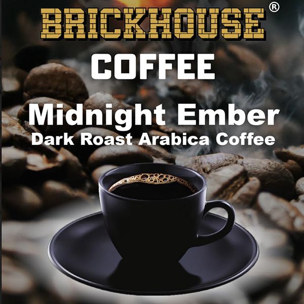  Brickhouse Coffee Midnight Ember Dark Roast, 100% Arabica Ground Coffee, Bold & Smoky Flavor, 4 X 12oz Bags