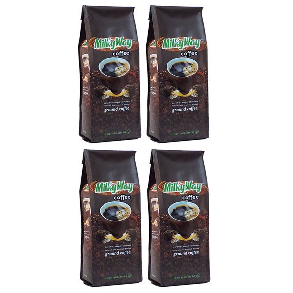  Milky Way Caramel, Nougat And Chocolate, Naturally And Artificially Flavored Ground Coffee,4/10 Oz Bags