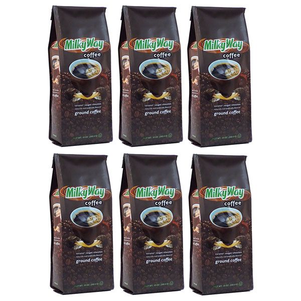  Milky Way Caramel, Nougat And Chocolate, Naturally And Artificially Flavored Ground Coffee,6/10 Oz Bags