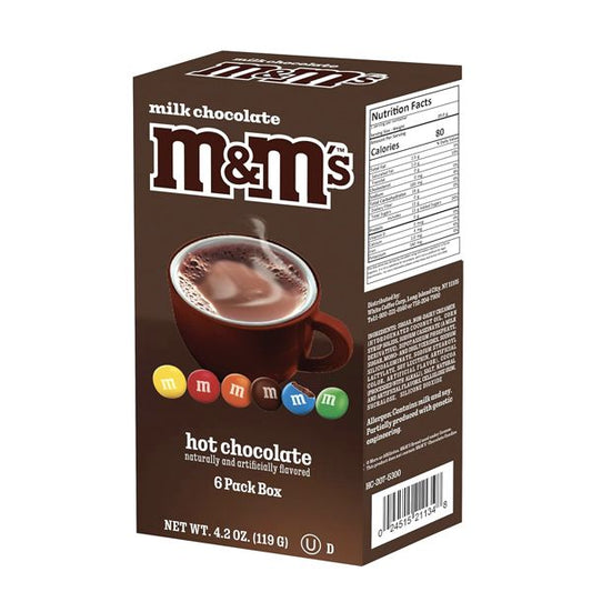  M&M Milk Chocolate Flavored Hot Cocoa Single Serve Sticks - 6 Count