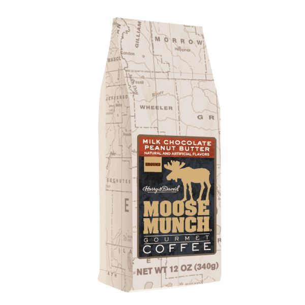  Harry & David Moose Munch Milk Chocolate Peanut Butter Ground Gourmet Coffee 4 Bags