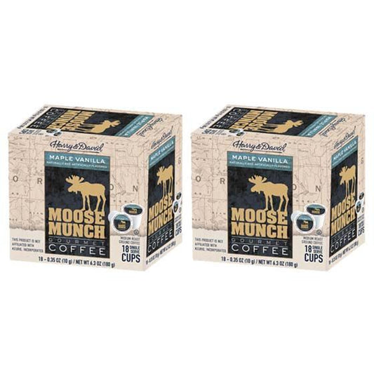  Moose Munch Maple Vanilla Single Serve Coffee By Harry & David, 2/18 Count